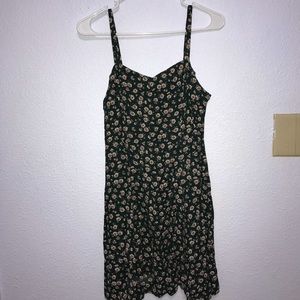 Vintage dark green flowered dress
